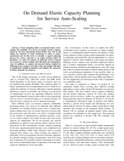 On Demand Elastic Capacity Planning for Service Auto