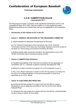 ceb competition rules - Confederation of European Baseball