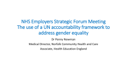 NHS Employers Strategic Forum Meeting The use of a UN