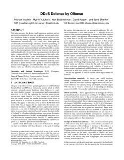 DDoS Defense by Offense - Networks and Mobile Systems