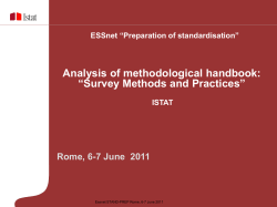 ISTAT Analysis of handbook Survey Methods
