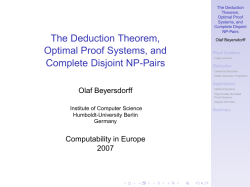 The Deduction Theorem, Optimal Proof Systems, and Complete