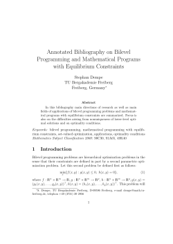 Annotated Bibliography on Bilevel Programming and Mathematical