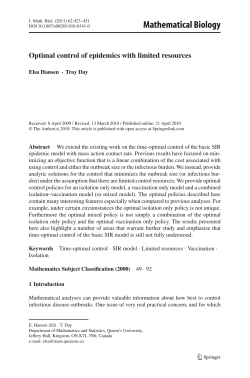 Mathematical Biology - Department of Mathematics and Statistics