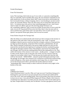 Female Monologues From The Fantasticks Luisa: This morning a
