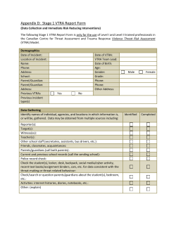 Appendix D: Stage 1 VTRA Report Form