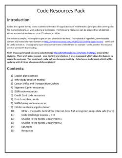 Maths Murder Mystery 1 - University of Warwick