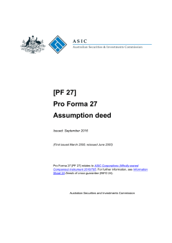 Pro Forma 27 Assumption deed