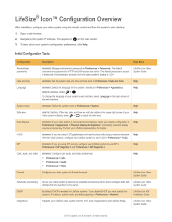 LifeSize Icon Configuration Overview