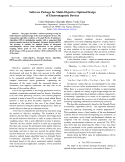 II. elitist multi &ndash; objective optimal design