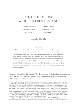 selection effects with heterogeneous firms