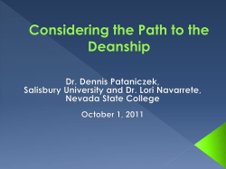 Considering the Path to the Deanship