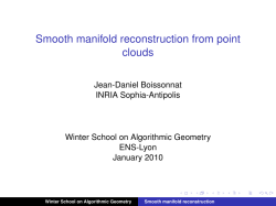 Smooth manifold reconstruction from point clouds