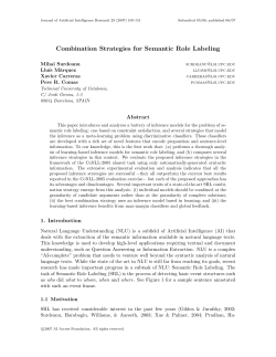 Combination Strategies for Semantic Role Labeling