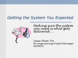 SHEM-TOV_Getting the System you Expected