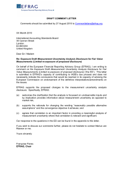 EFRAGs Draft Comment Letter on the IASBs ED Measurement