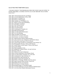 List of VISA/VISC/VISD/VISM Courses * PLEASE CONSULT THE