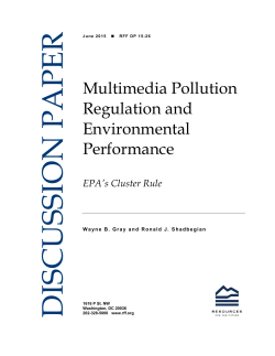 EPA`s Cluster Rule - Resources for the Future
