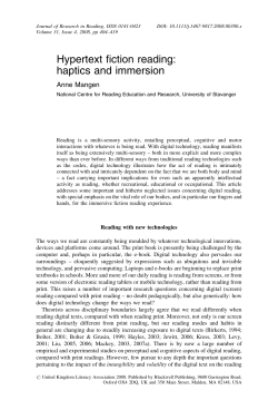 Hypertext fiction reading: haptics and immersion