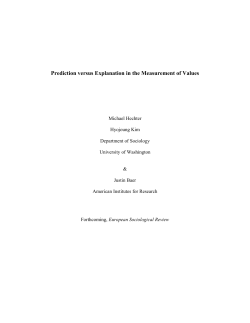 Prediction versus Explanation in the Measurement of Values