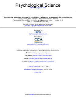 Psychological Science - University of Missouri