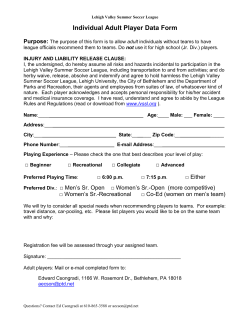 Individual Adult Player Registration Form