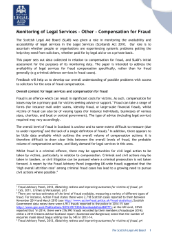 Compensation for Fraud - Scottish Legal Aid Board