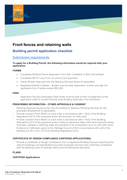 Front fences and retaining walls Building permit
