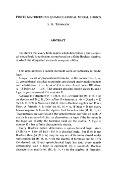 FINITE MATRICES FOR QUASI-CLASSICAL MODAL LOGICS