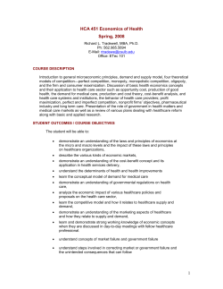 MGMP 603 Health Care Economics - California State University
