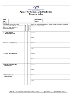 Outcome Notes - Agency for Persons with Disabilities