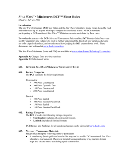 Star Wars&trade; Miniatures DCI&trade; Floor Rules