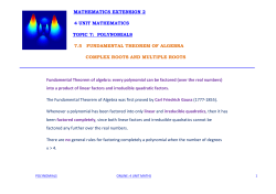 polynomials, fundamental theorem of algebra,