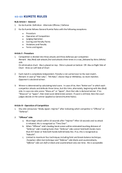 Alternate Offense / Defense 2. Ko-Go Kumite follows General