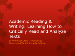 Reading Arguments - Oklahoma City Community College