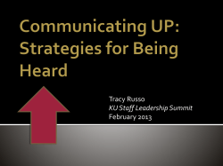 Communicating UP: Strategies for Being Heard