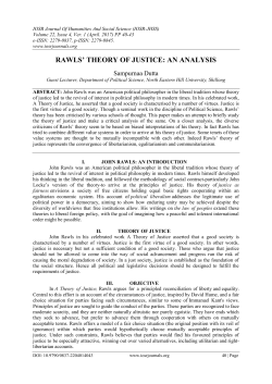 rawls` theory of justice: an analysis