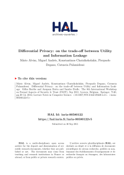 Differential Privacy: on the trade-off between Utility and - HAL
