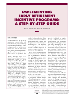 implementing early retirement incentive programs: a step-by
