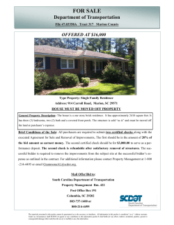 House Only Marion Co - South Carolina Department of Transportation