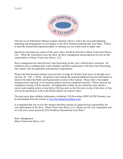 Move In and Set Up Information - Northeast International Auto Show