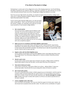 If You Want to Play Sports in College