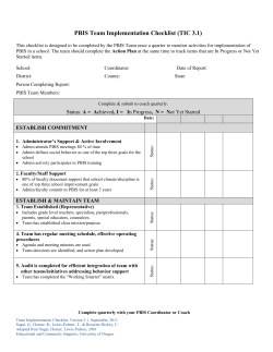 Effective Behavior Support Implementation Checklist