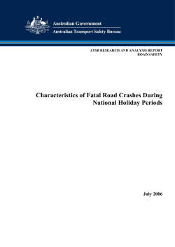 Characteristics of Fatal Road Crashes During National Holiday