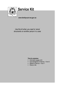 Service Kit - Family Court of Western Australia