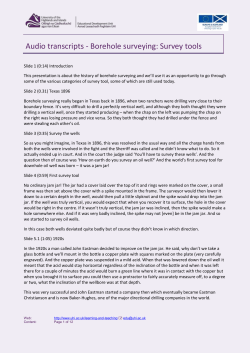 Audio transcripts - Borehole surveying: Survey tools