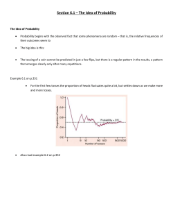 Section 6.1 &ndash; The Idea of Probability