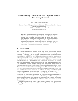 Manipulating Tournaments in Cup and Round Robin Competitions*