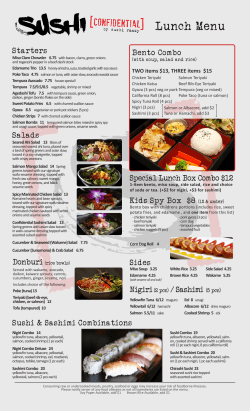 Lunch Menu - Sushi Confidential