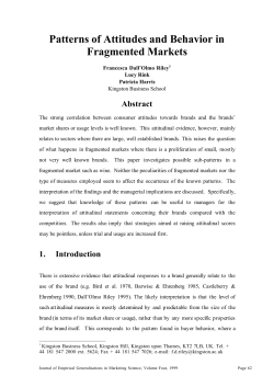 Patterns of Attitudes and Behavior in Fragmented Markets